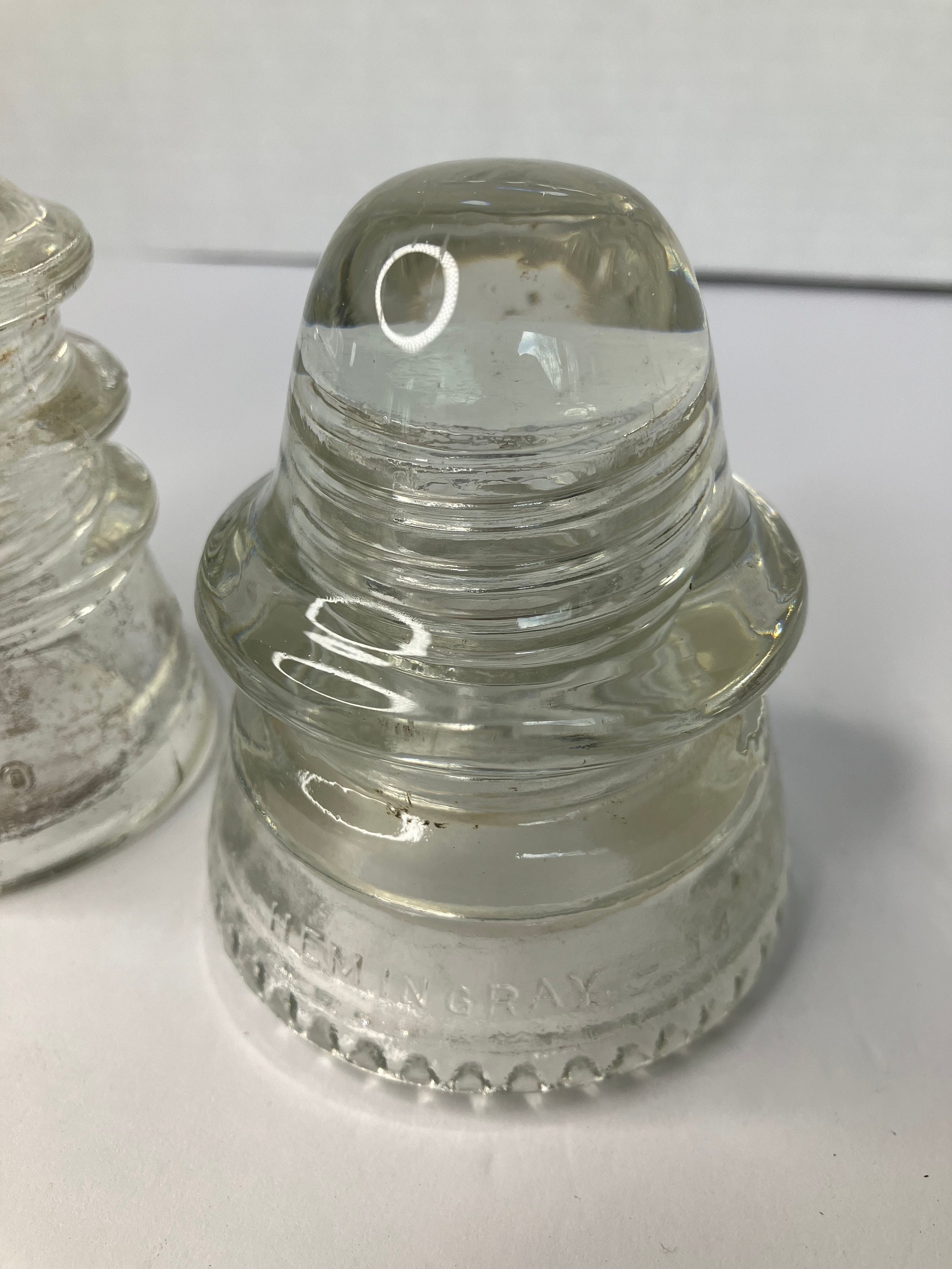 Hemingray 14 Vintage Clear Insulator Variety Lot Hemingray TS 18-57 Hemingray 10 ...
