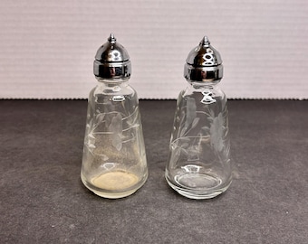 ヴィンテージ クリアガラス ヘリテージ エッチング ソルト＆ペッパー