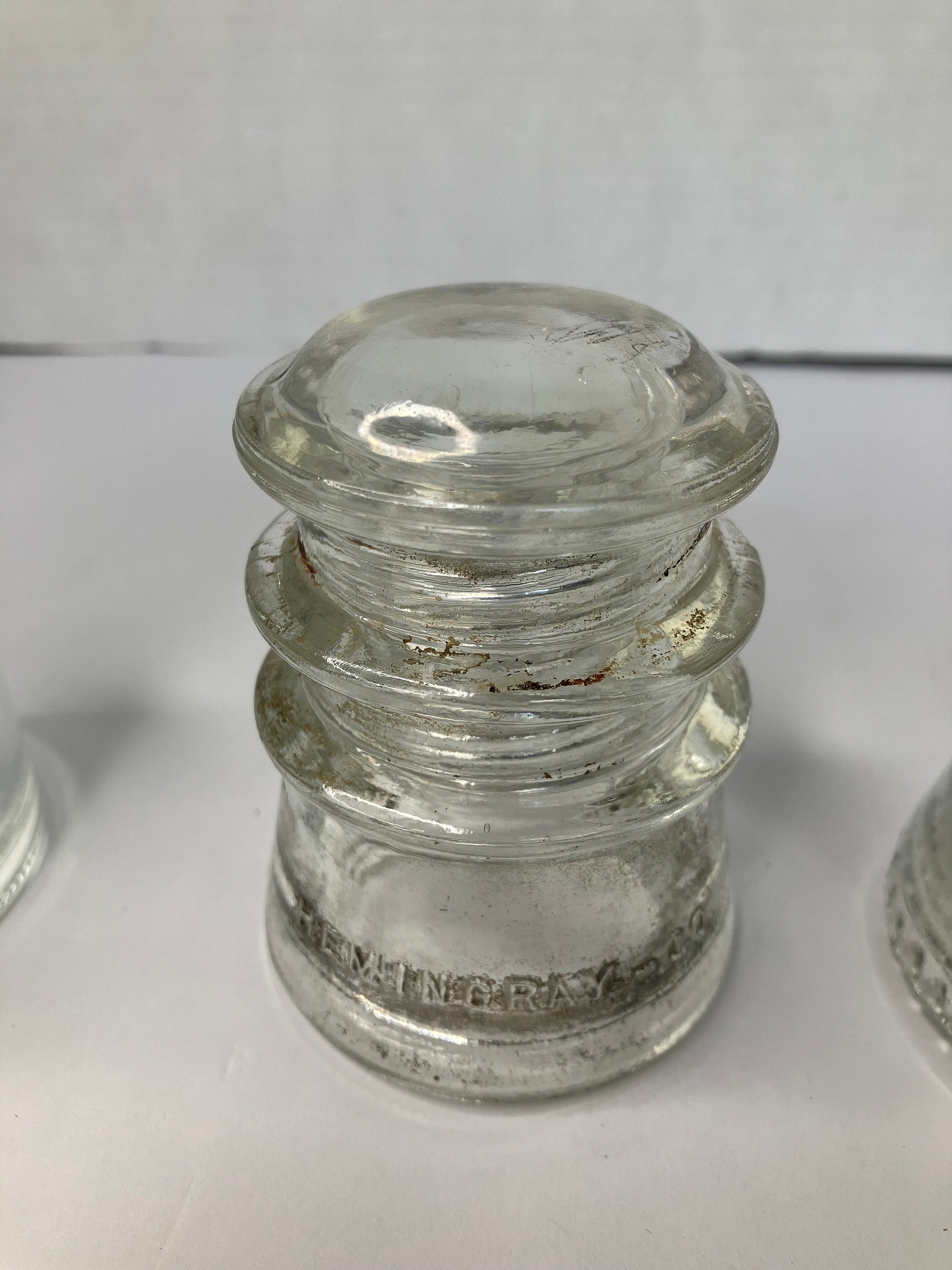 Hemingray 14 Vintage Clear Insulator Variety Lot Hemingray TS 18-57 Hemingray 10 ...