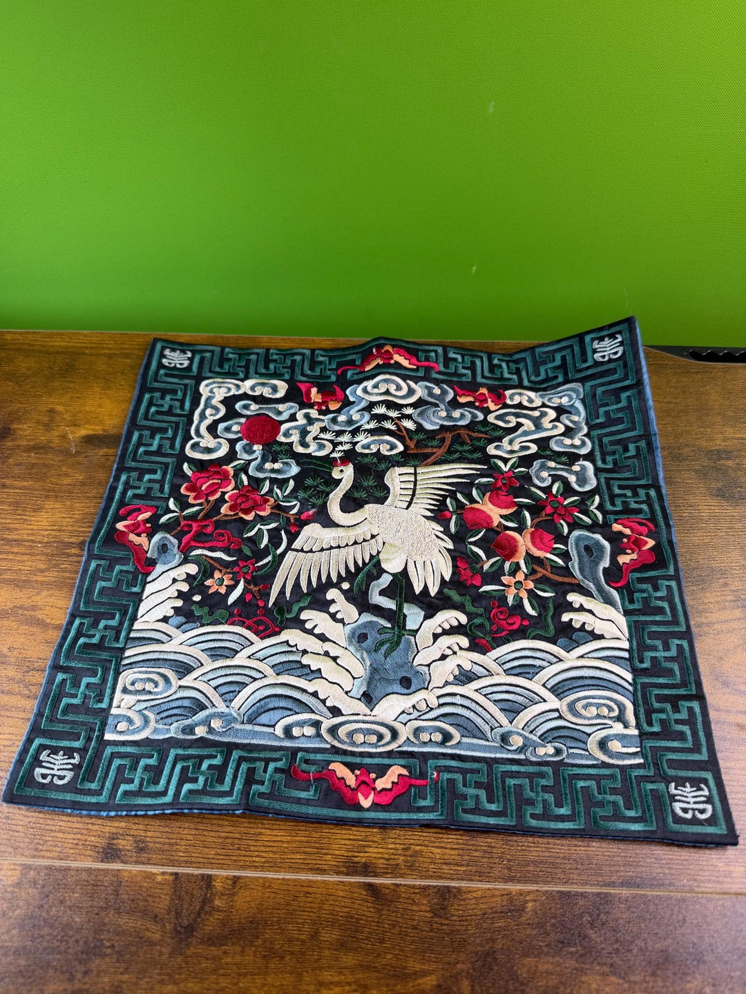 Vintage Decorative Chinese Embroidered Mat - Etsy