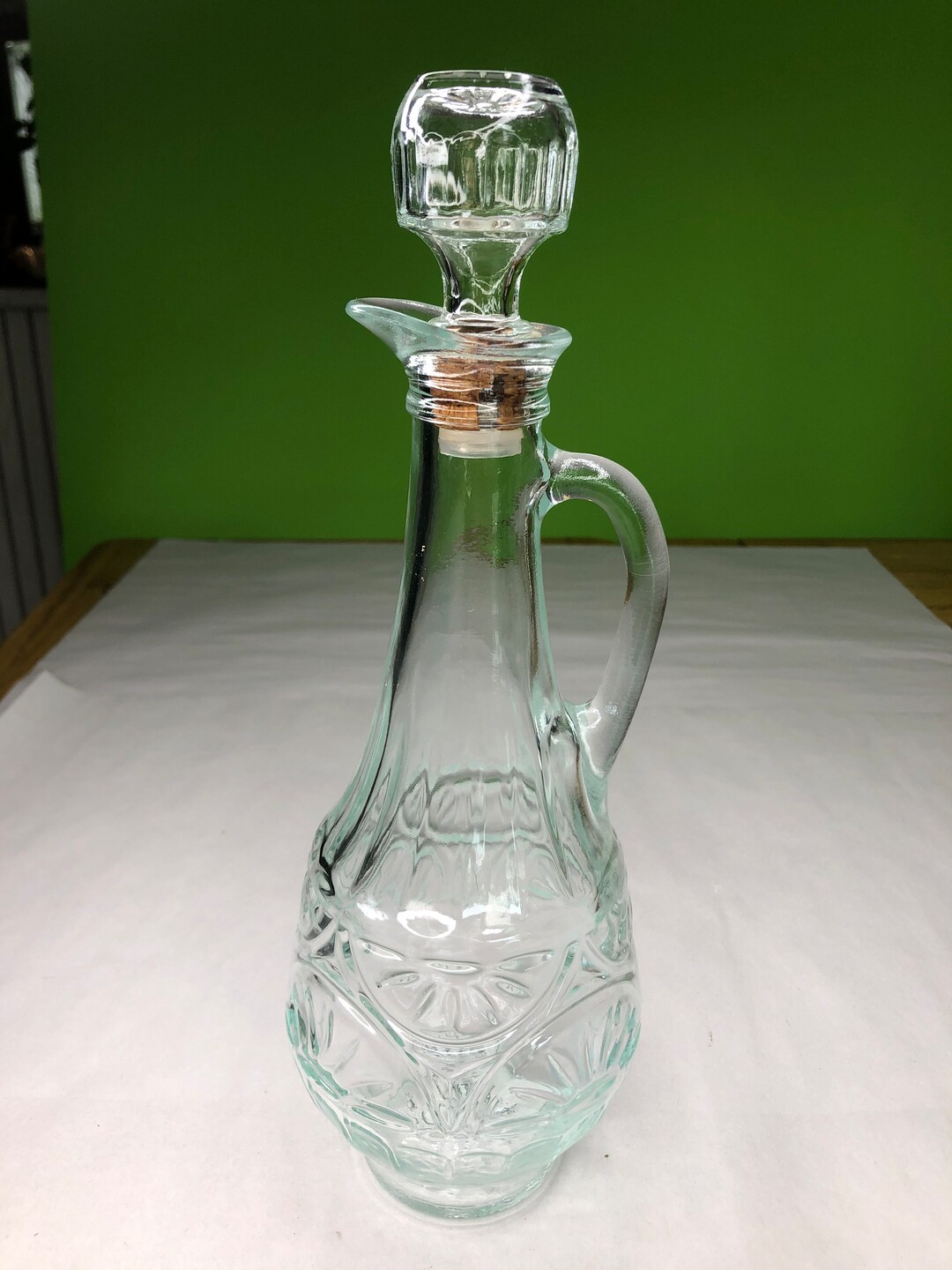 Vintage Glass Decanter With Handle Bar Purpose Etsy
