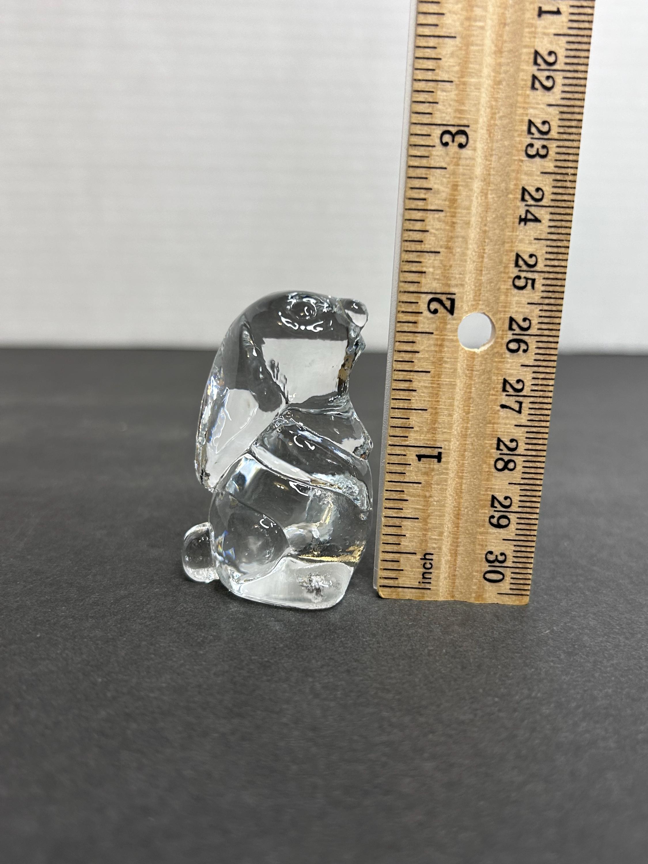 Lead Crystal Rabbit Vintage Tiny Clear Glass Lead Crystal Adorable Rabbit/bunny Paperweight ...