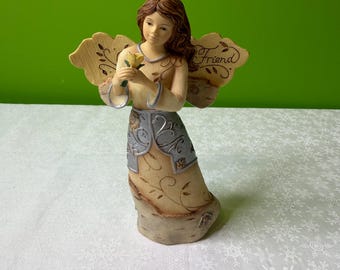 Figura de resina de ángel amigo de 5.5" de Vintage Elements
