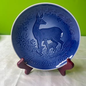 Vintage MOTHER’S DAY 1975 Plate Mors Dag Bing & Grondahl Deer With Kids Fawns Denmark