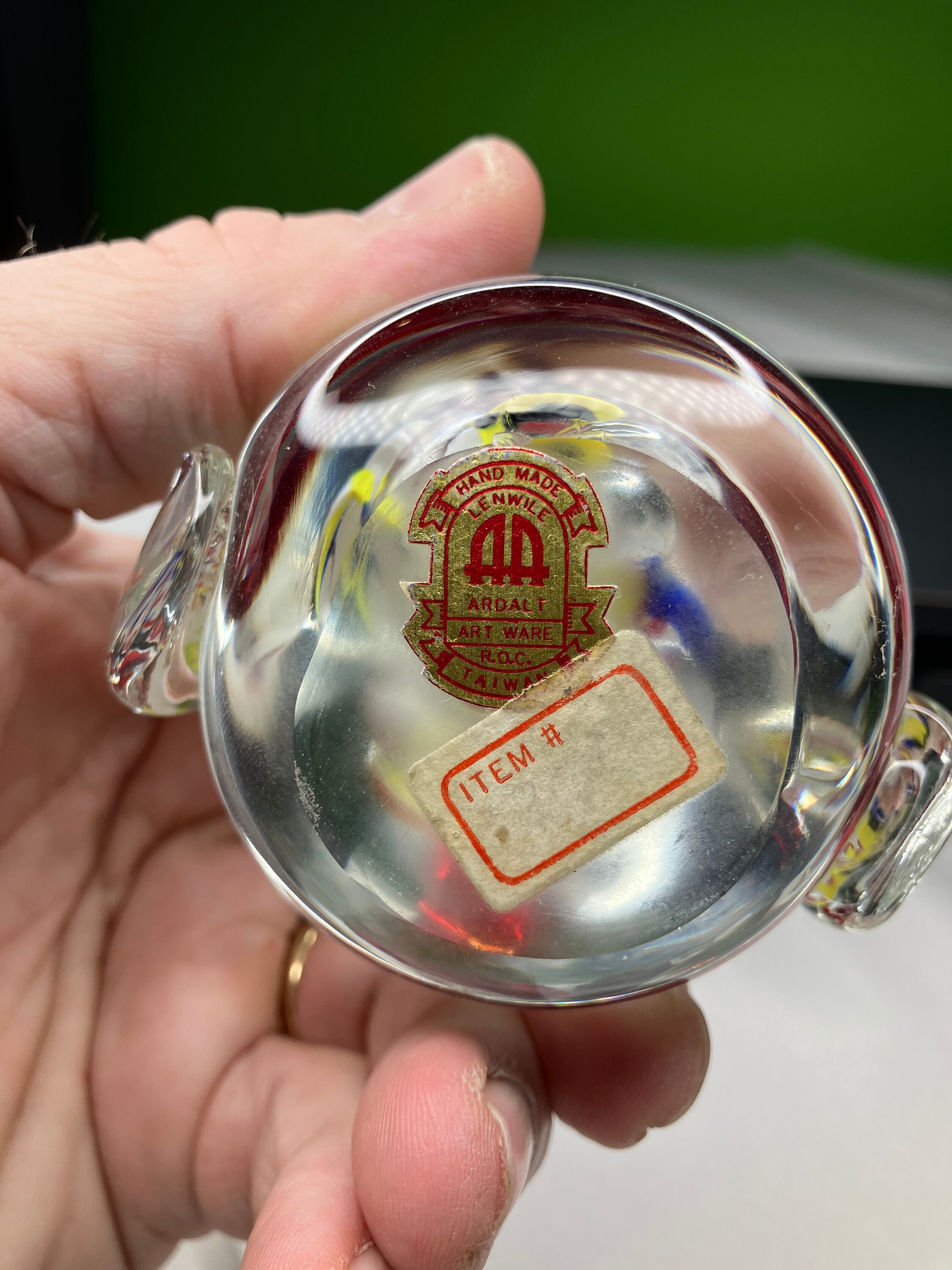 Vintage Handmade Crystal Paperweight Chicken From Taiwan With Gorgeous ...