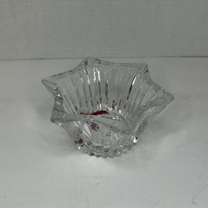 Vintage Mikasa Celebrations Holiday Star Shaped Clear Glass Votive Candle Holder