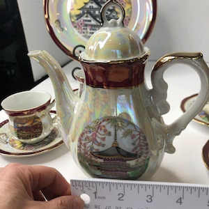 Vintage 1 Fresh China Hand Painted Japan Iridescent Tea Pot, Tea Cup ...