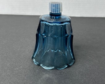 Vintage Dusty Blue Clear Glass Tulip Shape Mini Votive Candle Holder