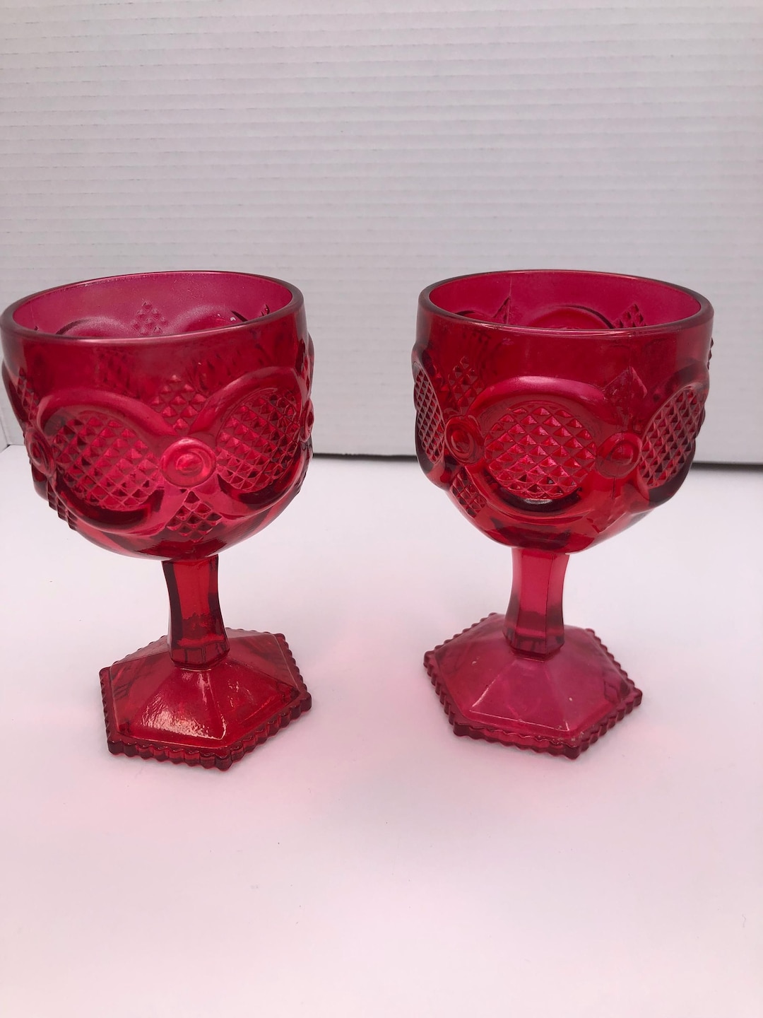 Vintage Avon Ruby Red Cape Cod 1876 Pattern Ruby Red Glass Water or ...