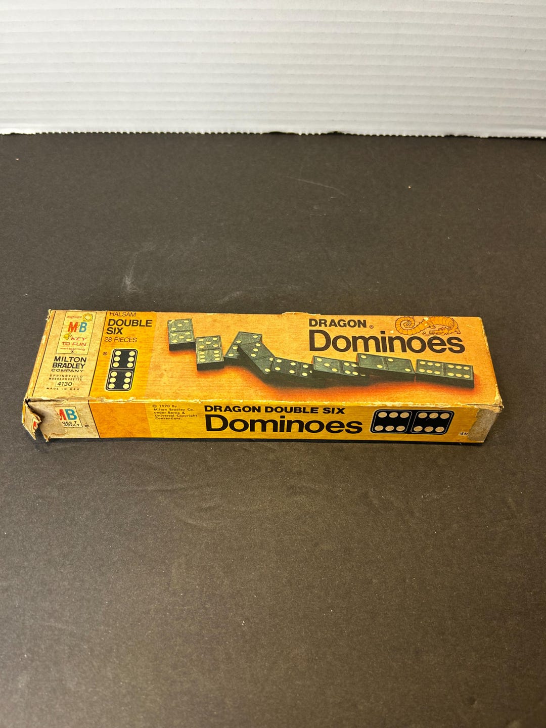Vintage Dragon Double Six 28 Piece Dominoes Set Milton Bradley - Etsy