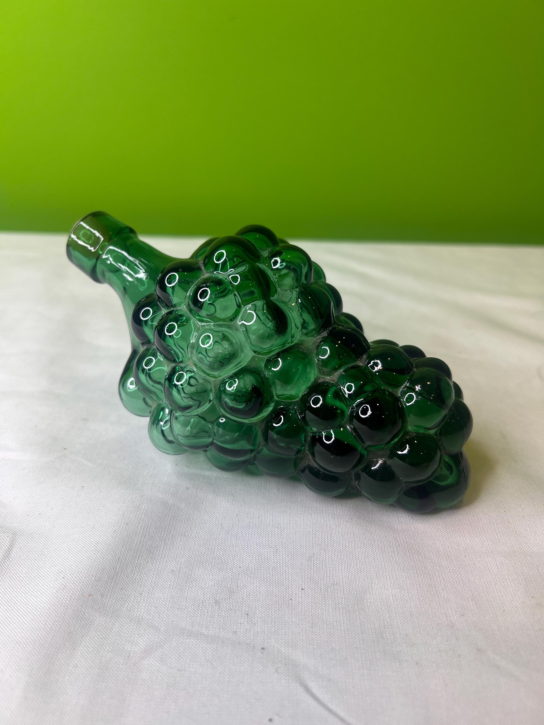 ヴィンテージ ハンターグリーン ガラス ブドウ ミッドセンチュリー 