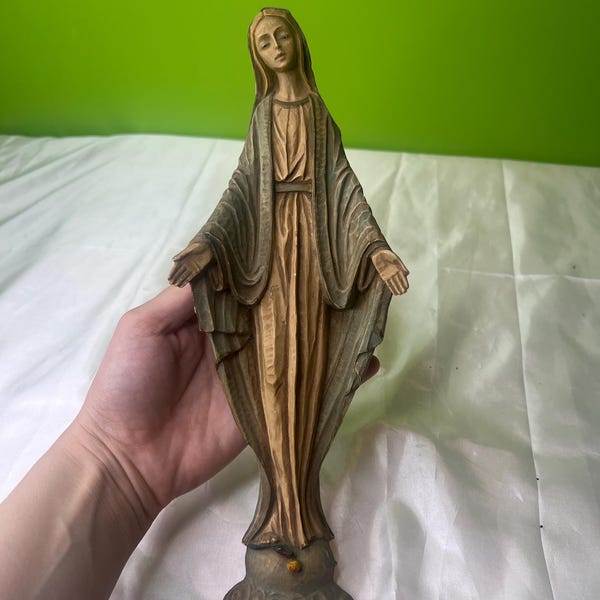 Vintage modern Madonna Mary Figure Wall Hanging 3D Italy Christian Art