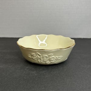 Vintage Lenox Cream Color and Gold Rim Rose Blossom Bowl