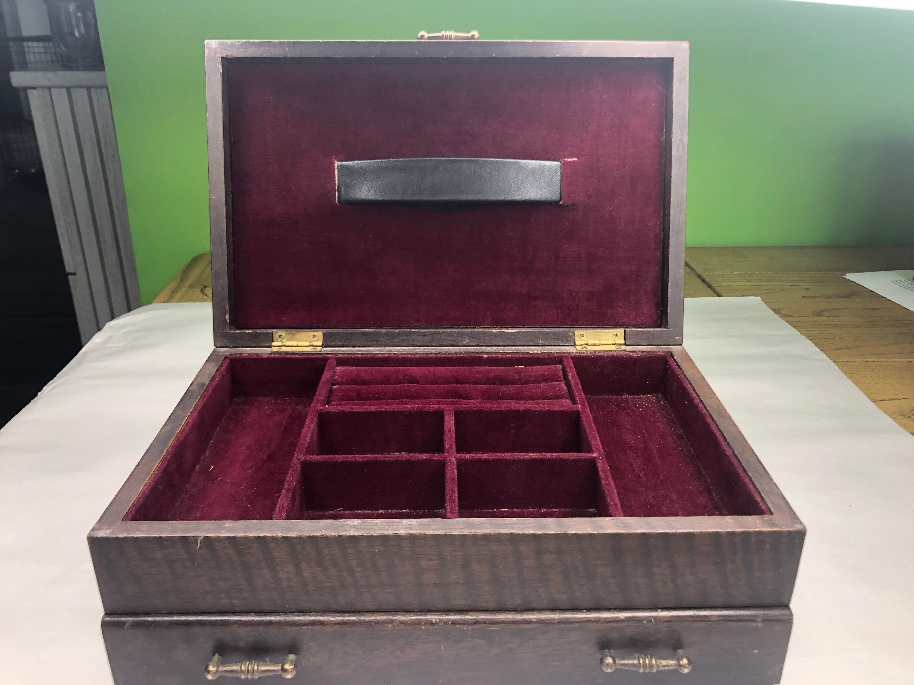 Vintage Wooden Jewelry Box Made in Japan With Napoleon Empire and