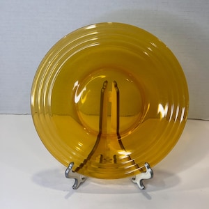 Vintage Duralex France Amber Small Glass 8&quot; Salad Plate