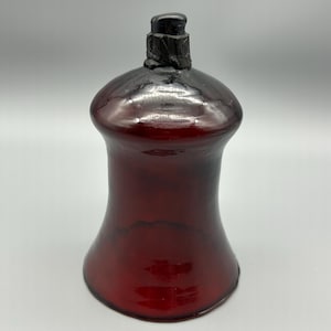 Vintage Ruby Red Glass Peg Votive Candle Holder with chip