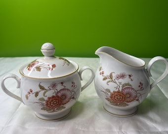 Vintage Noritake Versatone Hofgarten Zuckerdose und Milchkännchen ~ Japan