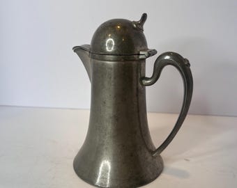 Vintage Pewter Creamer Pitcher- Early 20th Century Small Pitcher-Rustic Home Decor