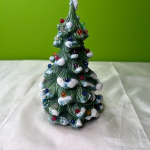 Vintage Holland Mold Ceramic Christmas Tree - Multicolor - 6” Tall - NO BASE/cord