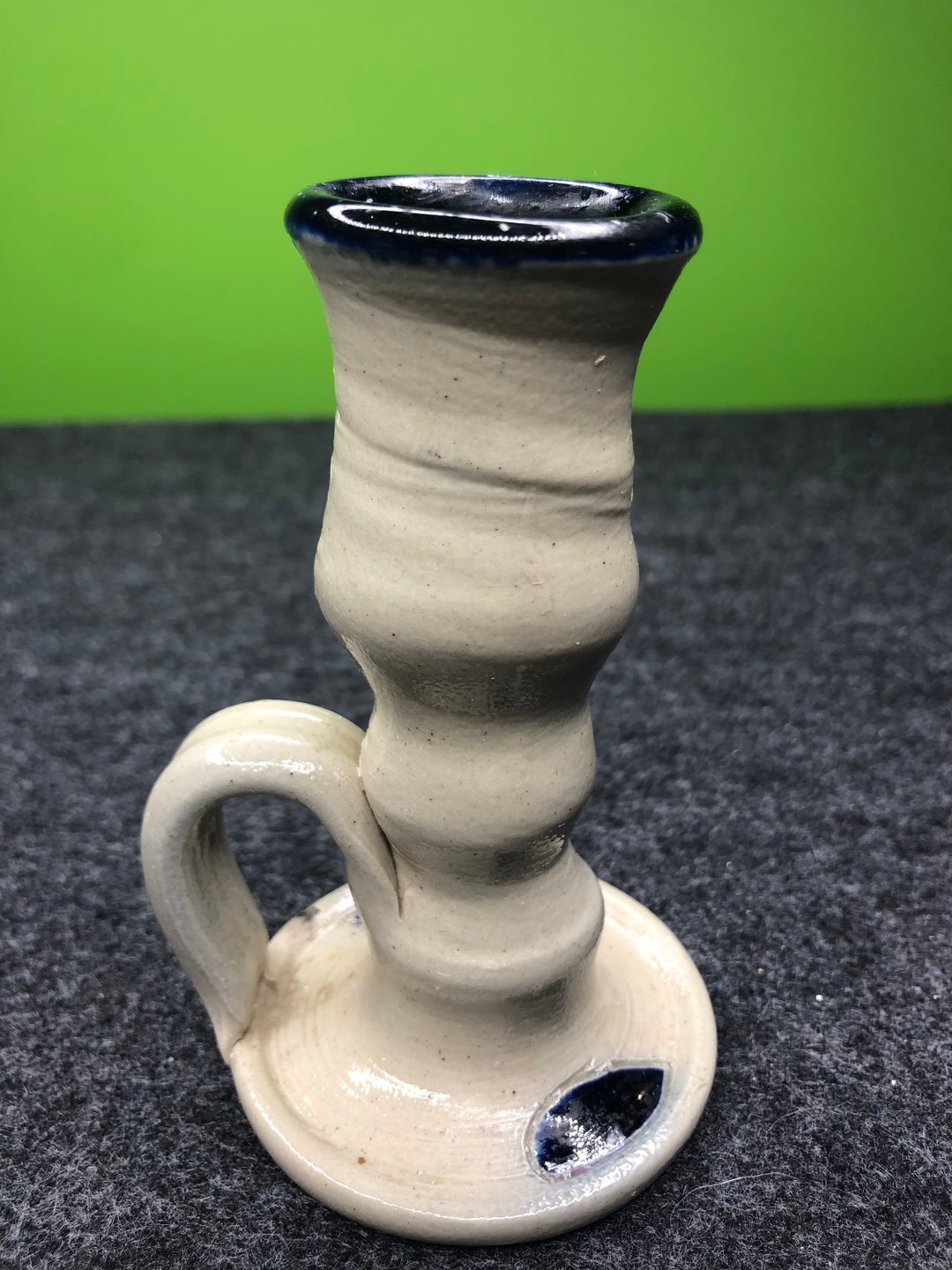 Vintage Williamsburg Pottery Factory Salt Glazed Candle Holder With