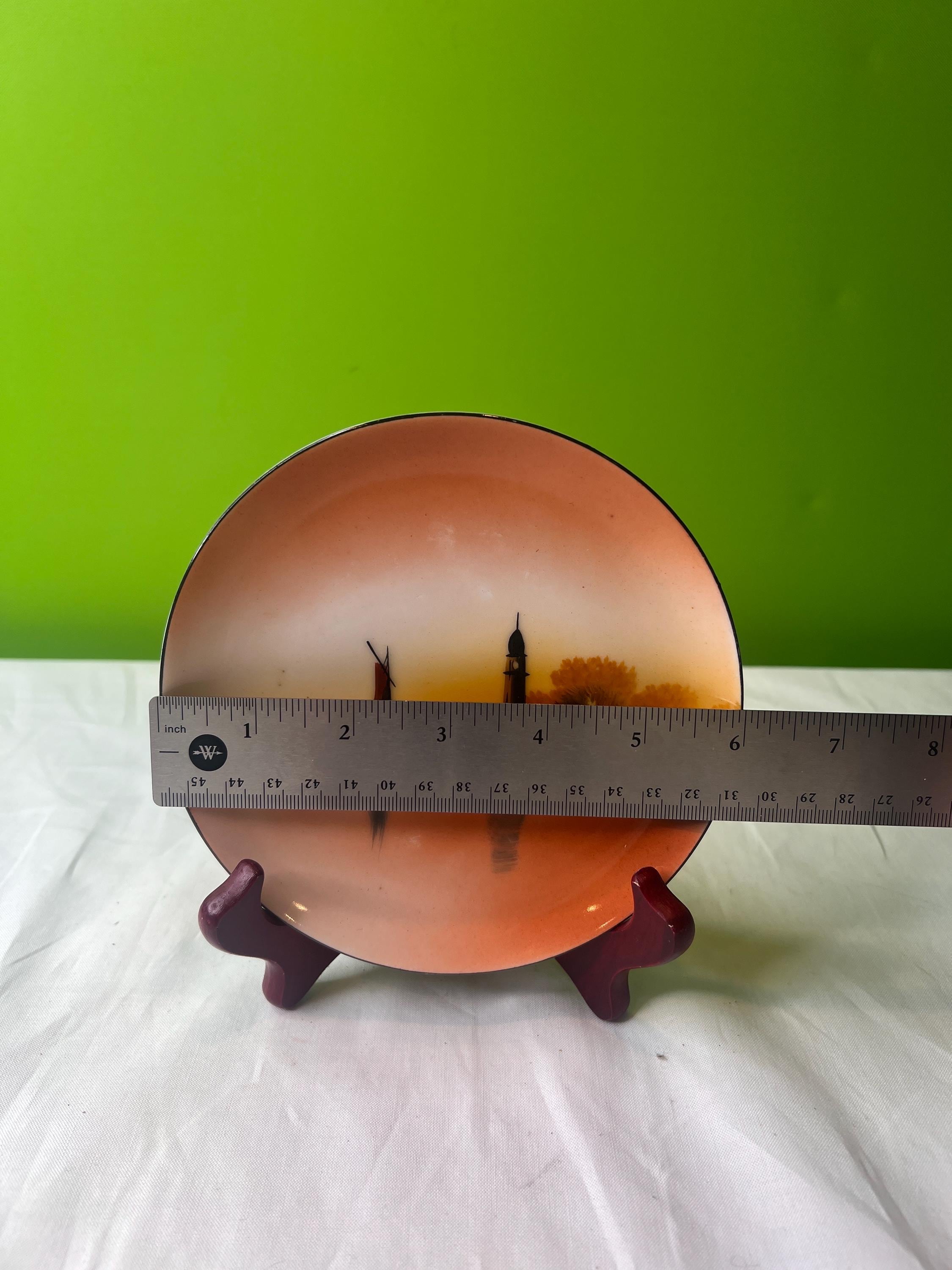 Vintage Chikaramachi Hand Painted Lighthouse and Sunset 6”plate