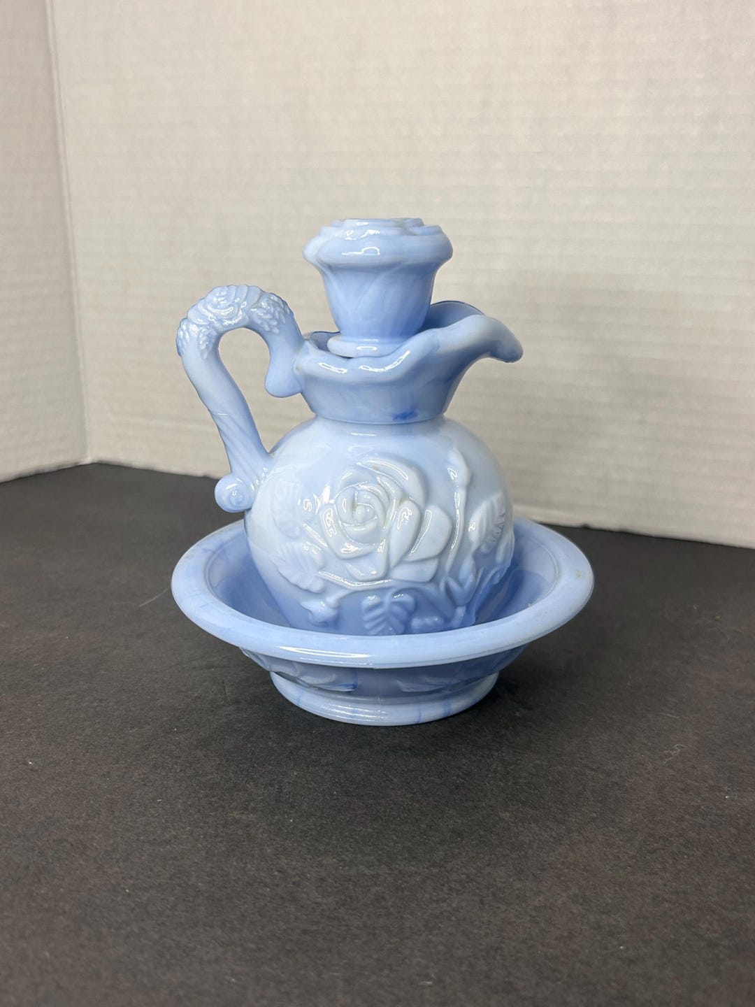 Vintage Avon Powder Blue Marbled 6fl Oz Bubble Bath Jar With Lid and ...