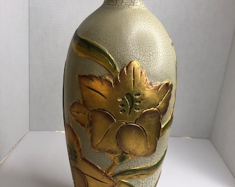 ヴィンテージゴールド金箔陶器壷花瓶 - 新古典主義のホーム