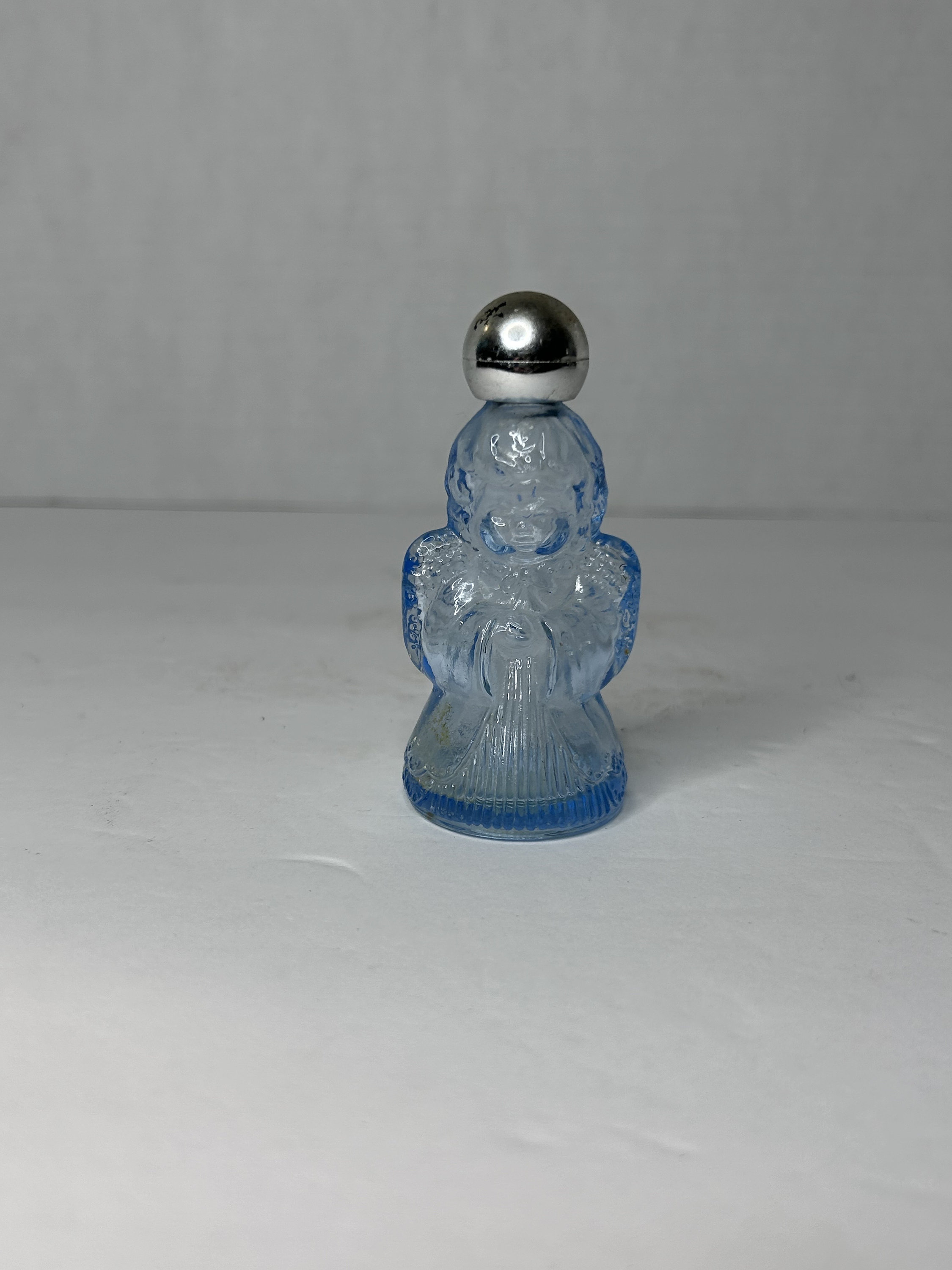 Vintage Avon Timeless Ultra Cologne Blue Glass Angel Perfume Cologne Bottle