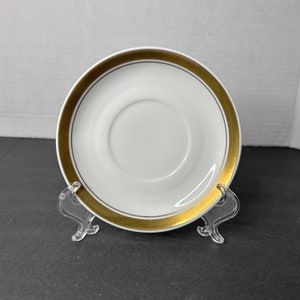 Vintage Chodziez Poland White and Gold Replacement Tea Saucer