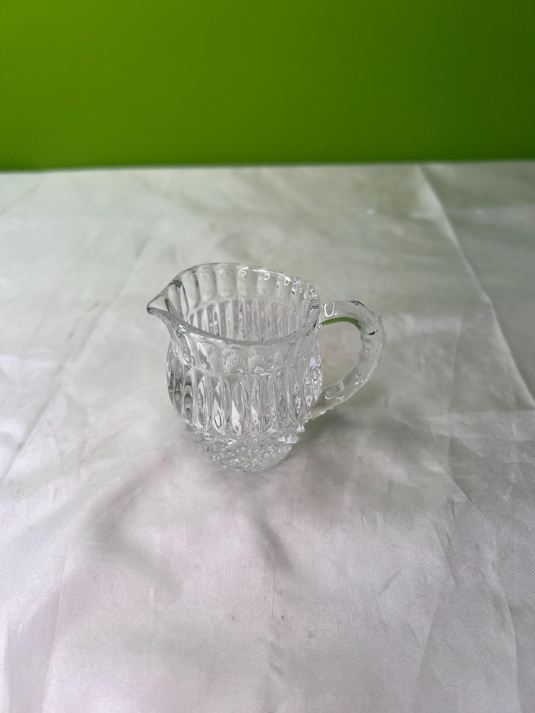 Vintage Miniature Clear Glass Ribbed Crystal Pitcher - Etsy