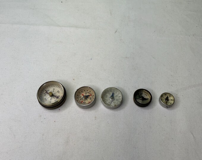 Miniature Compasses Vintage Choice of 5 Miniature Compasses ~ Some Seem to Work, Some May ...
