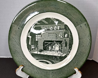   Old Colony プレート 6枚セット 廃盤品 Vintage 1950s Colonial Homestead by Royal - Green and White Dinner
