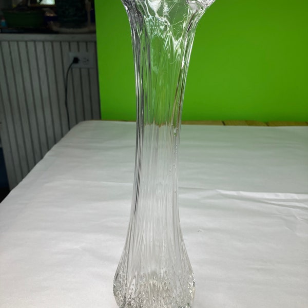 Vintage Clear Swung glass Vase with Gorgeous look