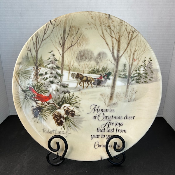 Vintage Robert Laessig 1974 Christmas Memories Winterscene Series Commemorative Plate