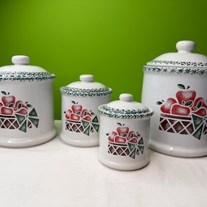 Vintage Choice of 4 House of Lloyd Apple Canisters