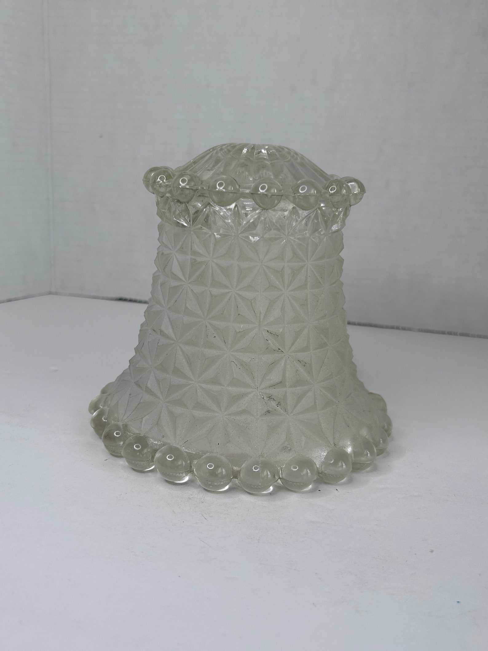 Vintage Large Mid Century Pressed Clear Glass Table Lamp Shade Only - Etsy