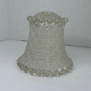 Vintage Mid Century gepresster Klarglas Tischlampenschirm