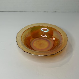 Vintage 5&quot; Federal Glass Normandie Orange Carnival Small Berry Bowl