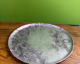 Vintage Wendell August Forge Handmade Hamered Aluminum Tray Plate