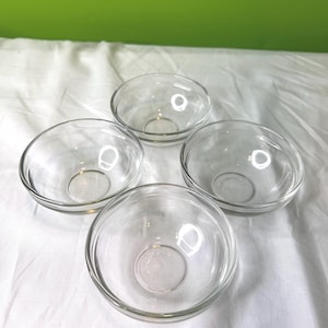 Vintage Clear Glass Custard Cups ~ Set of 4 ~ Excellent condition ~ Kig Indonesia