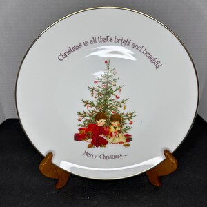 Vintage Holly Hobbie Commemorative Edition Merry Christmas dekoracyjny talerz