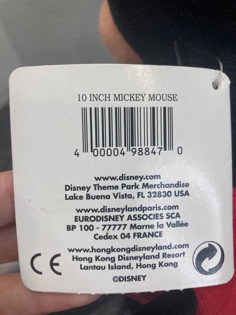 Klassisk 25 cm Musse Pigg-plysch från Disney Parks bild 5