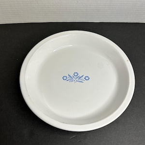 Vintage Corning Ware blauwe korenbloem witte taart serveerschaal/bord