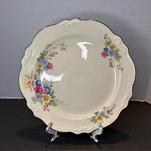Vintage Homer Laughlin Virginia Rose Porcelain 9&quot; Large Dinner Plate
