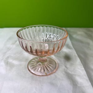 Vintage Rosa Depression Glaswaren Optik Glas Custard Sherbet Tasse