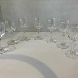 Vintage PRINCESS HOUSE Clear Crystal Heritage Cordial Glasses, Etched set of 7
