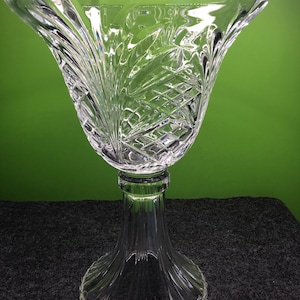 Vintage Lead Crystal from Czech Republic this Gorgeous Heavy Cut Glass Compote Centerpiece Bowl Trifle Incredible Cut Pattern and Sparkle