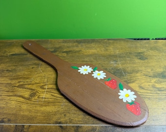 Vintage decorative hand-painted wooden Butter paddle