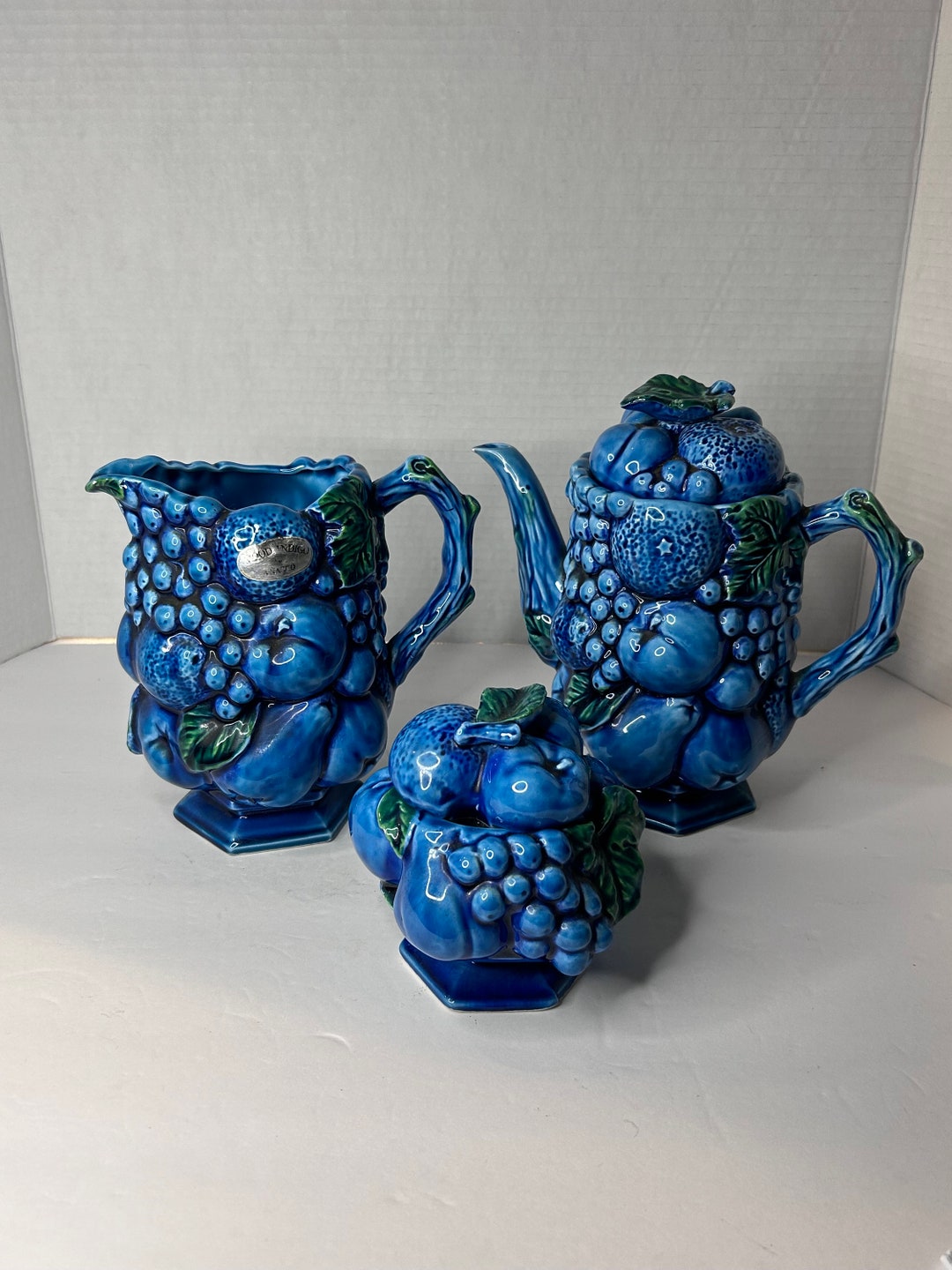 Saturn Sienna Sugar w/Lid & Creamer Set Made in Japan
