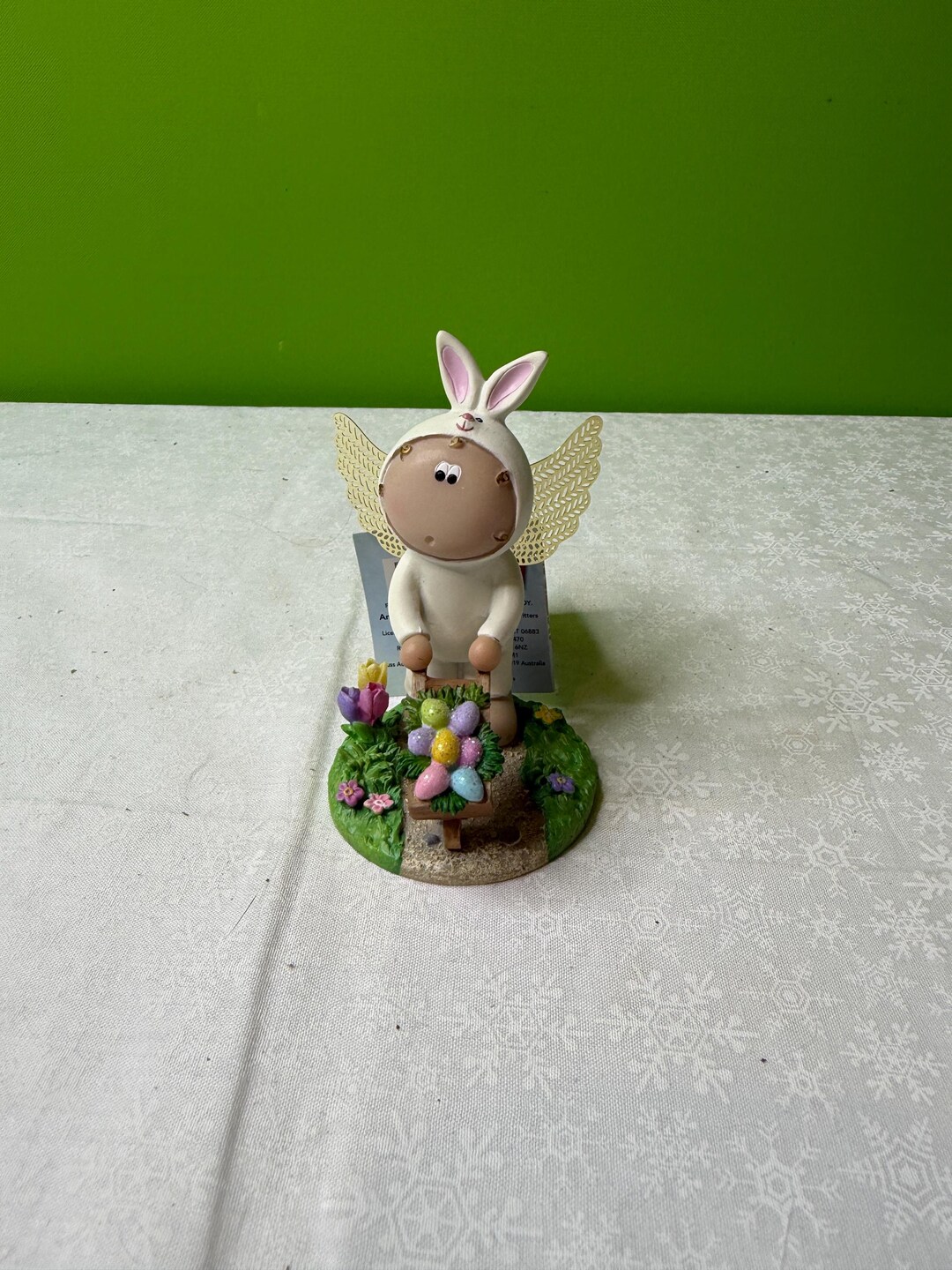 Angel Cheeks Rabbit Pushing Wheelbarrow 2011 Collectible Spring ...